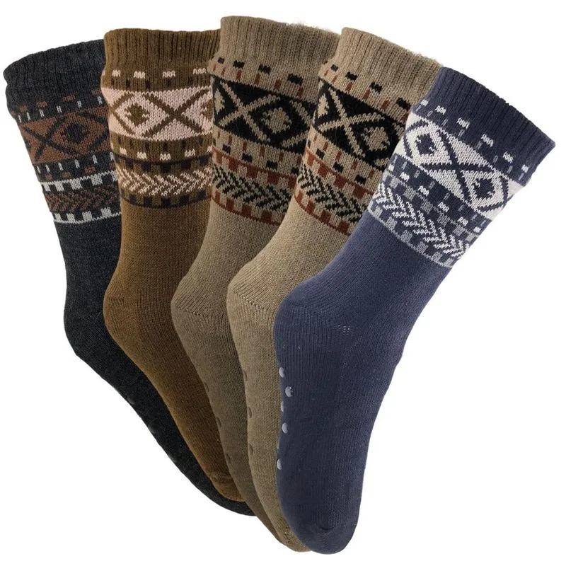 Kit 10 Pares Meia Térmica Antiderrapante Forrada Lã Quentinha Masculina