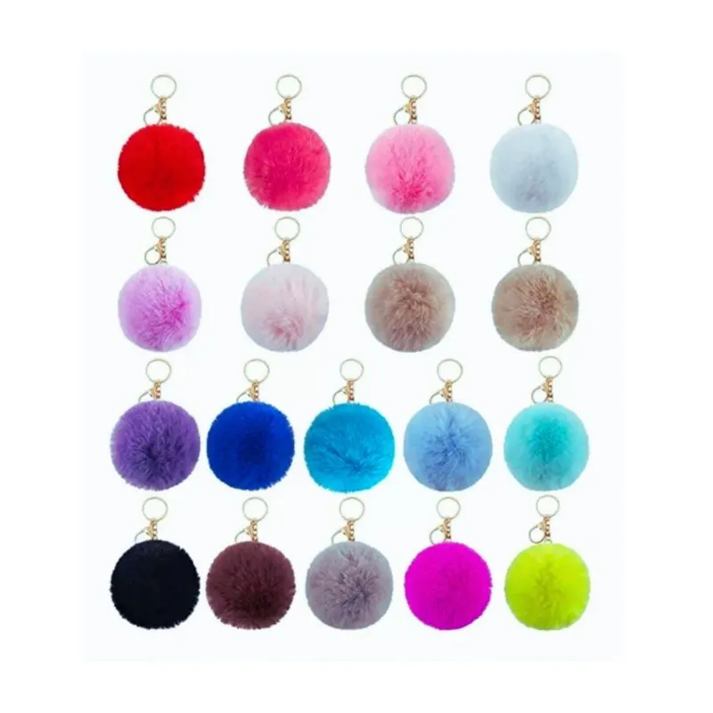 Kit 24 Chaveiros Pelúcia Pompom 10cm Acessório Bolsa Cores Sortidas