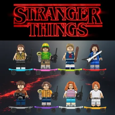 STRANGER THINGS 4ª Temporada Coleção 8 bonecos Minifigures Blocos de Montar let´s Go