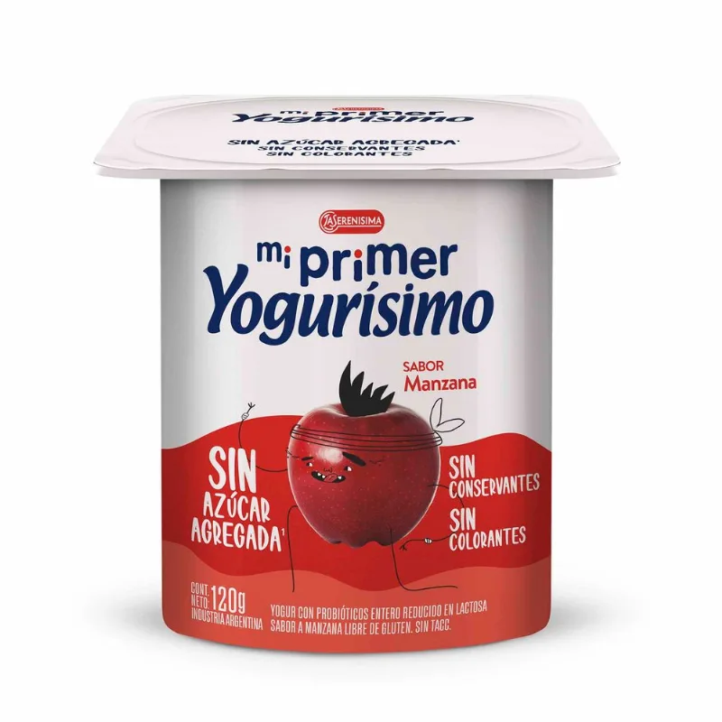 Yogur entero Yogurisimo manzana sin azucar 120 g.