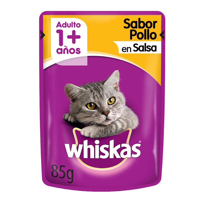 POUCH WHISKAS POLLO EN SALSA X 85 GRS ADULTO