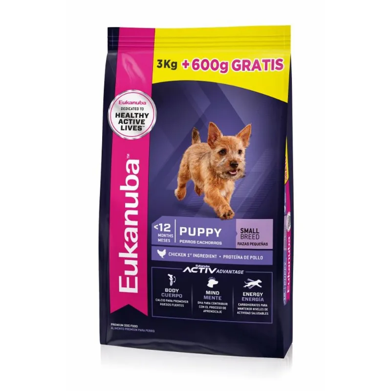 EUKANUBA CACHORRO PEQUEÑO X 3 KG + 600 GRS