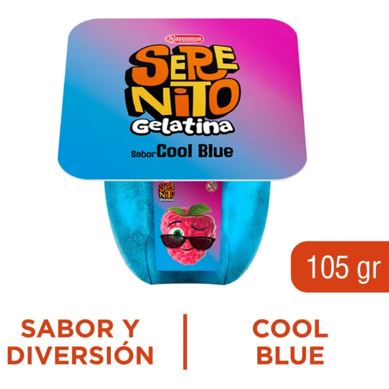 Postre Serenito gelatina frambuesa pote 105 g.