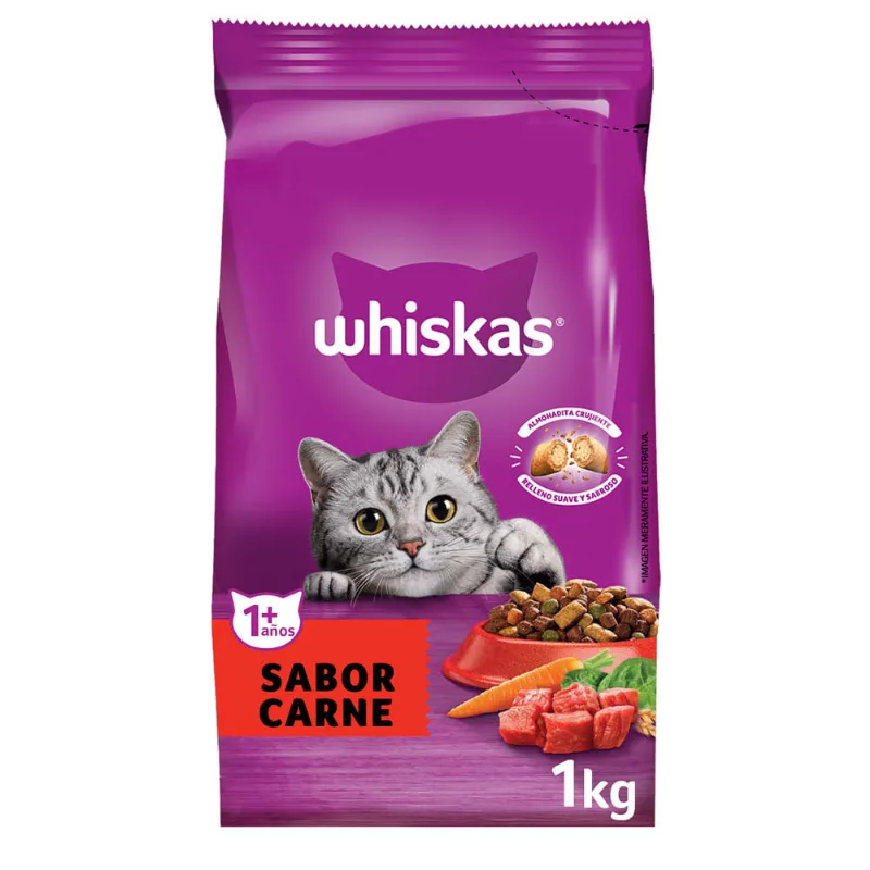 WHISKAS GATO ADULTO SABOR CARNE X 1 KG