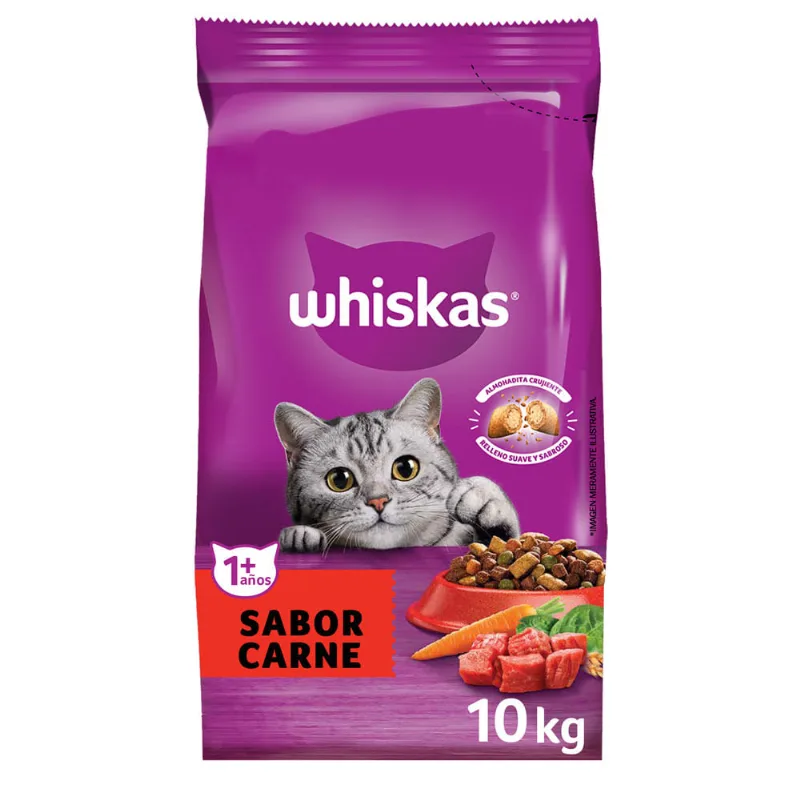 WHISKAS GATO ADULTO SABOR CARNE X 10 KG