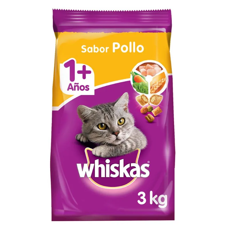 Alimento Gato Adulto Whiskas Pollo 3 kg