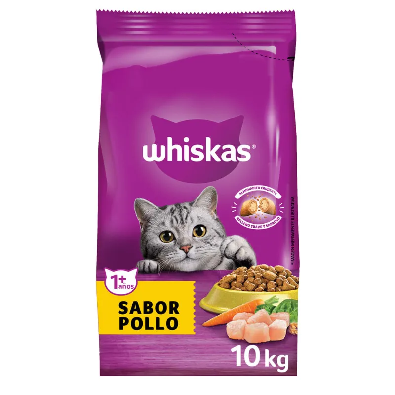 WHISKAS GATO ADULTO POLLO X 10 KG