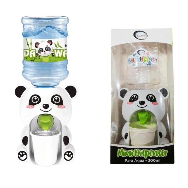 Mini Bebedouro Bombona De Água Infantil 300ml Panda Ou Pig