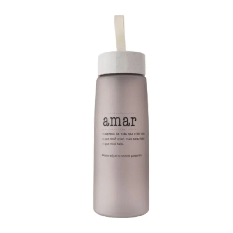 Garrafa Plástico Squeeze 500ml Tampa Com Alça Água Academia