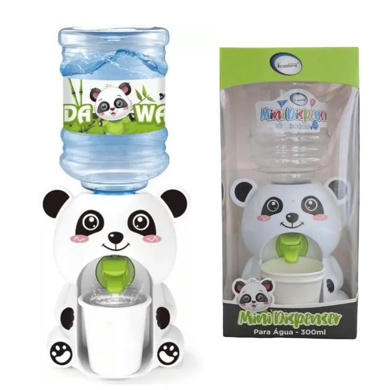 Mini Dispenser Bebedouro Bombona Para Água Suco 300ml Panda