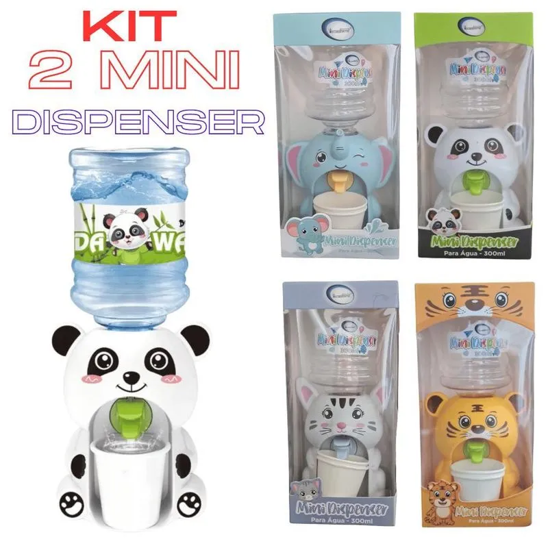 Kit 2 Mini Dispenser Bebedouro Bombona Para Água Suco 300ml
