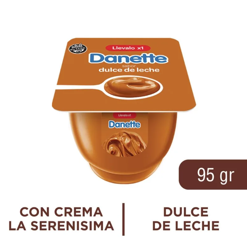 Postre Danette dulce de leche pote 95 g.