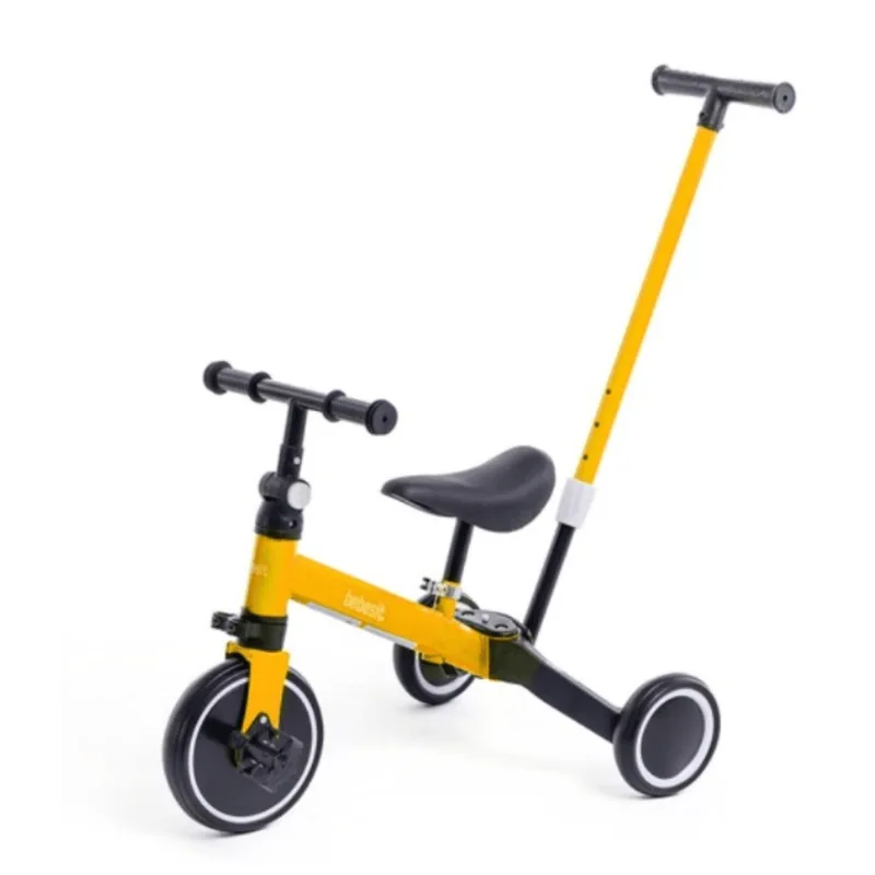 Triciclo Bebesit 2 en 1 con barra de empuje Amarillo SL-2023-A