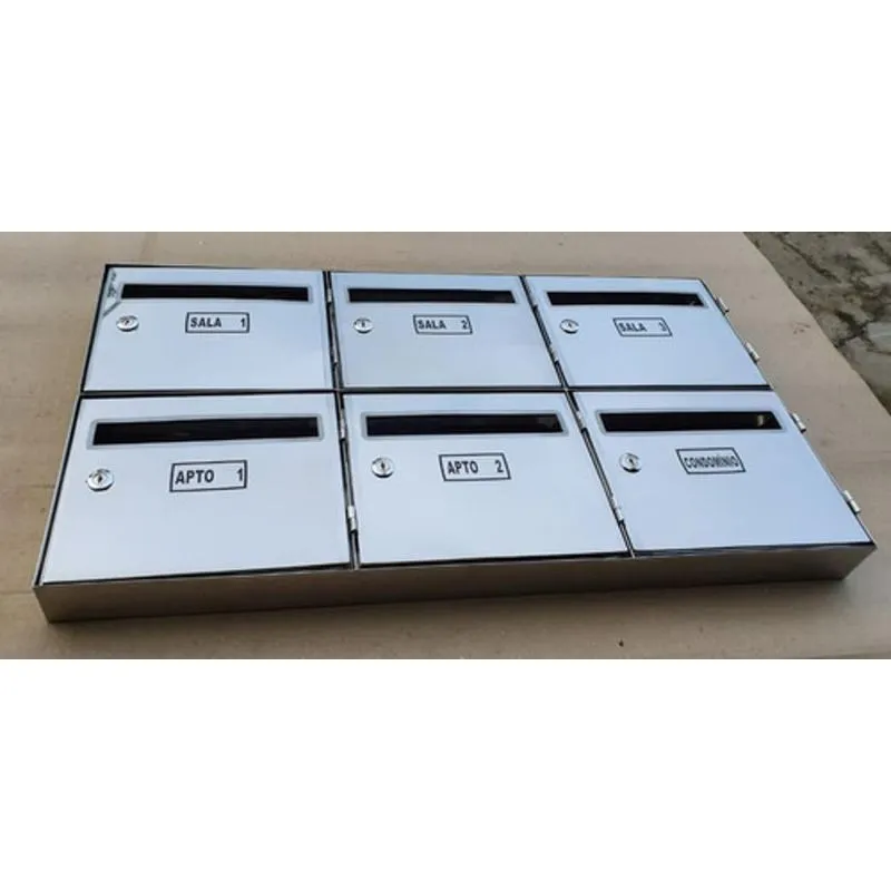 Caixa Correio Inox 304 Painel P/condomínio Com 6 Repartições