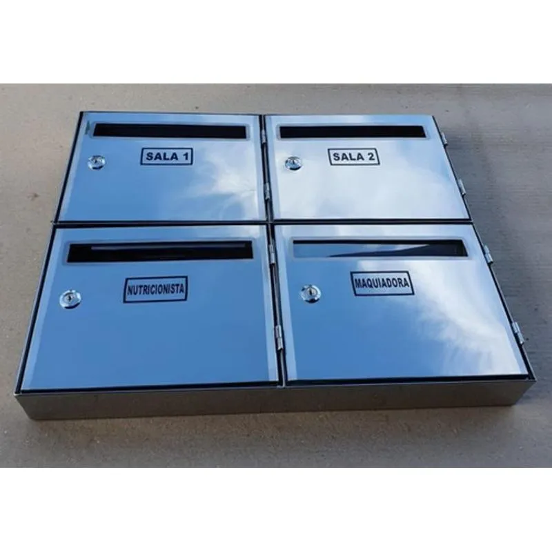 Caixa Correio Inox 430 Painel P/condomínio Com 4 Repartições
