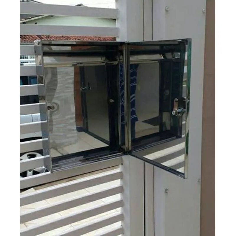 Caixa Correio Inox P/grade 30cm X 25cm Com Abertura Traseira