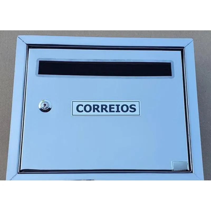Caixa Correio Inox Vertical Frontal Com Chapéu 44x30x7cm