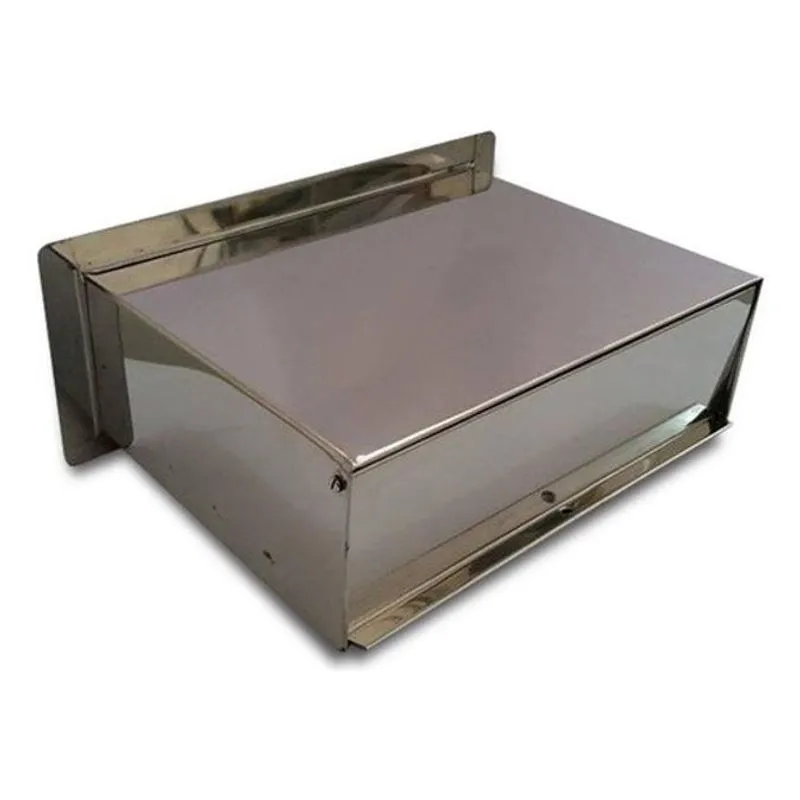 Caixa De Aço Inox Com Aba Para Muro Frente Escovada