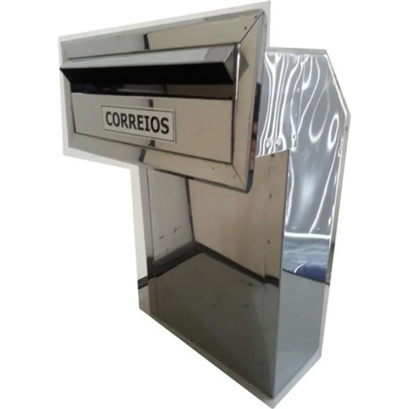 Caixa De Correio Inox Modelo L Para Muro