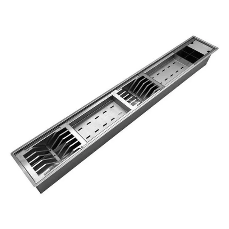 Calha Canal Organizador Escorredor Embutir Úmida Inox 110cm