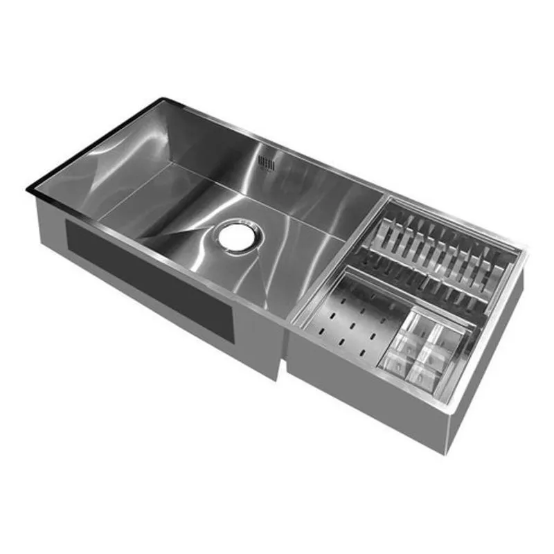 Cuba Calha 90x40+dispenser De Detergente+porta Esponja Sabao