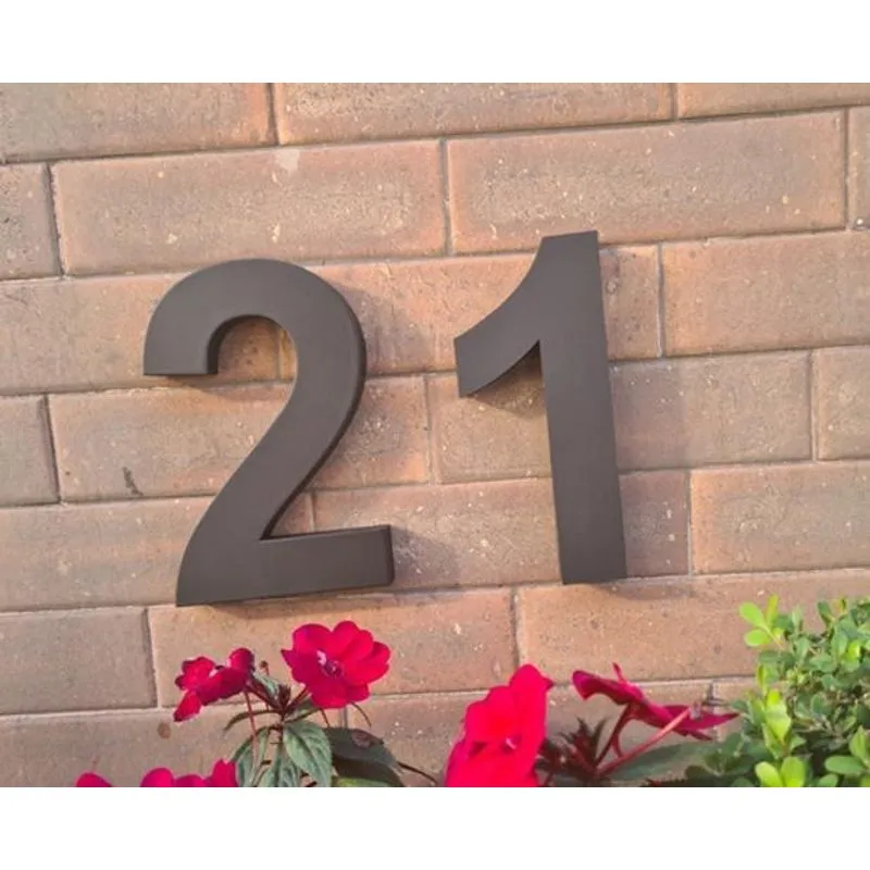 Kit 2 Números 50cm Aço Inox Preto Fosco - Relevo 3d