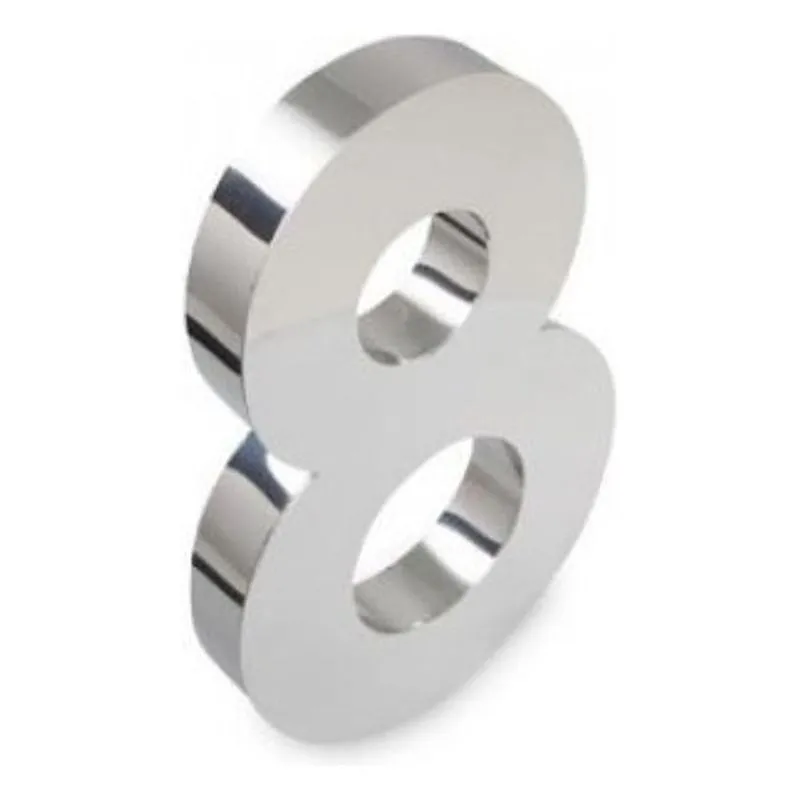 Kit 2 Números Residenciais Em Aço Inox 10 Cm 3d Caixa Alta