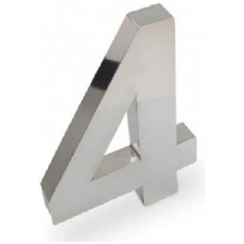 Kit 2 Números Residenciais Em Aço Inox 40cm 3d Caixa Alta