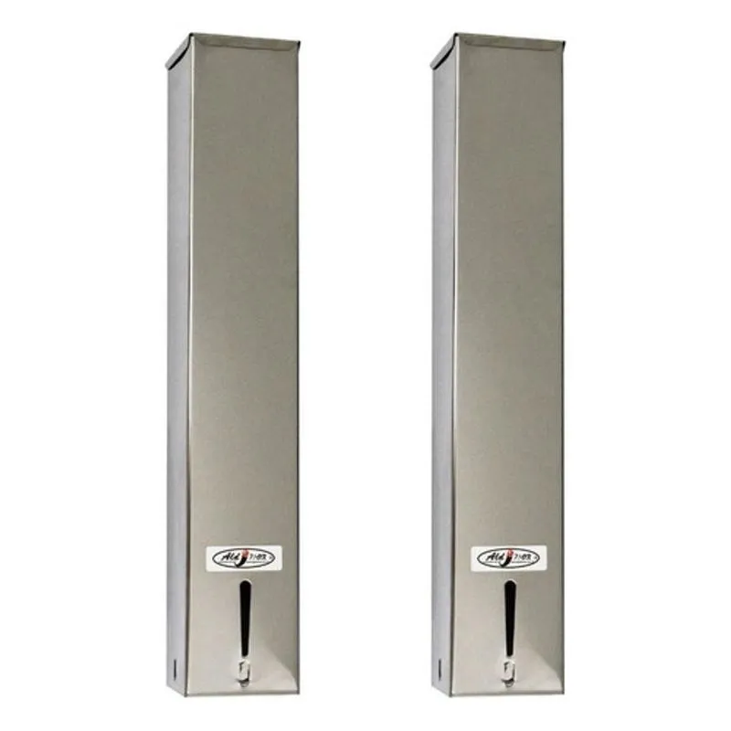 Kit 2 Porta Copo Descartavel Inox Suporte Dispenser Agua