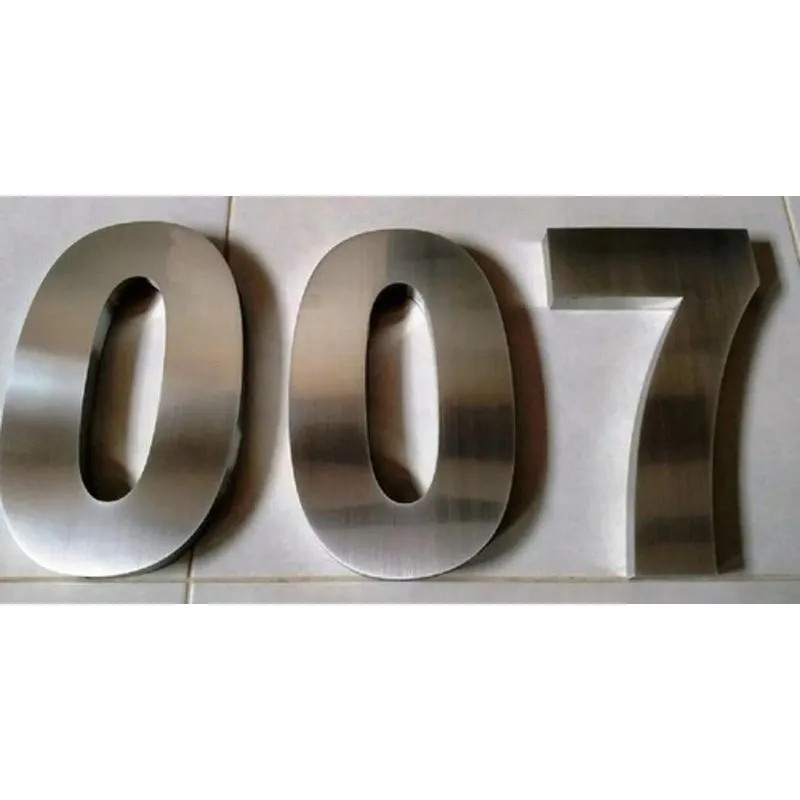Kit 3 Números Caixa 40 Cm Em Aço Inox 430 Escovado