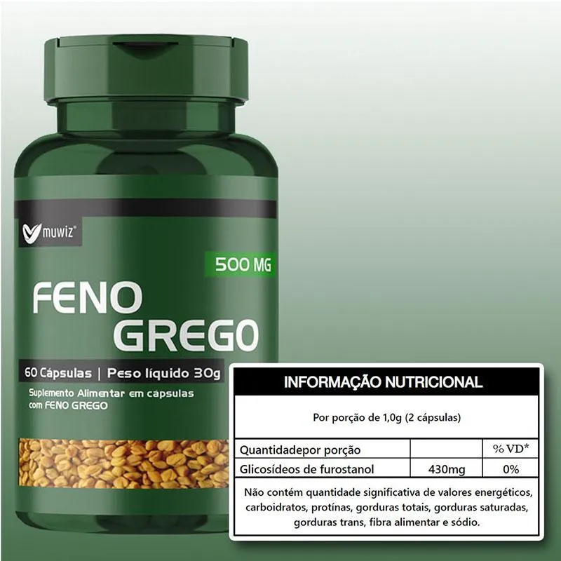Feno Grego 500mg 60 Cápsulas Muwiz Kit X3