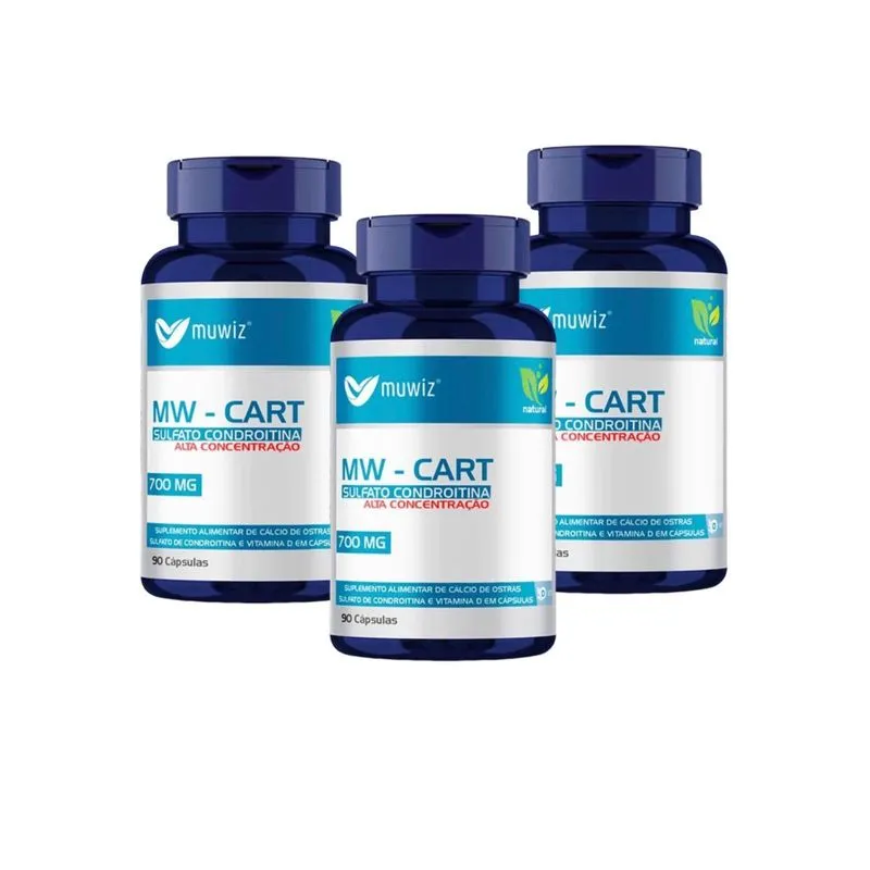 Cartilagem De Tubarão 90 Cáps 700mg Muwiz Kit X3