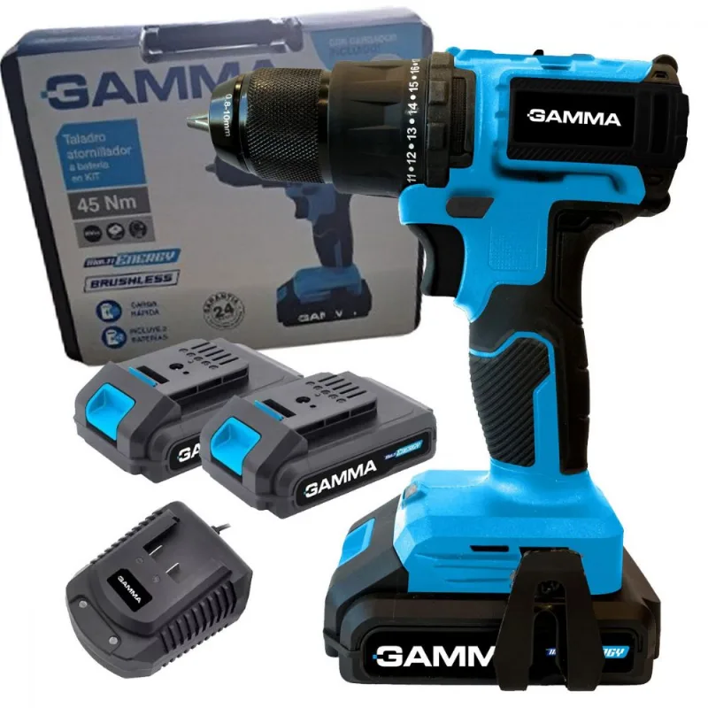 Gamma Atornillador a bateria 10mm 35Nm 1850Rpm Kit BRUSHLESS