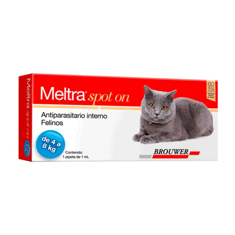 ANTIPARASITARIO INTERNO PIPETA MELTRA SPOT ON GATOS 4 A 8 KG
