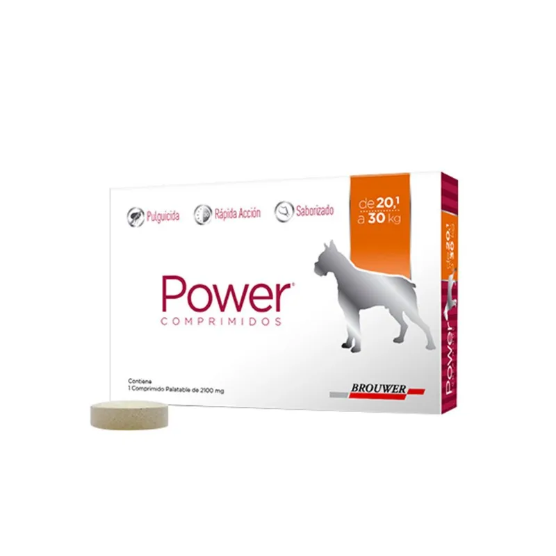 COMPRIMIDOS ANTIPULGAS POWER 2100 MG PERROS DE 20 A 30 KG