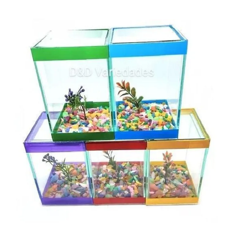 Kit Com 5 Beteiras 10x10x15 Decorados Aquários Peixe Betta