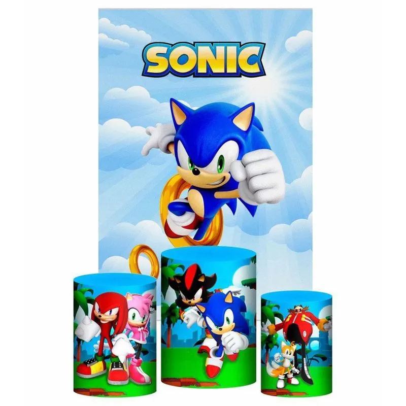 Kit Casado Sonic Trio Capa Cilindro Retangular Tecido