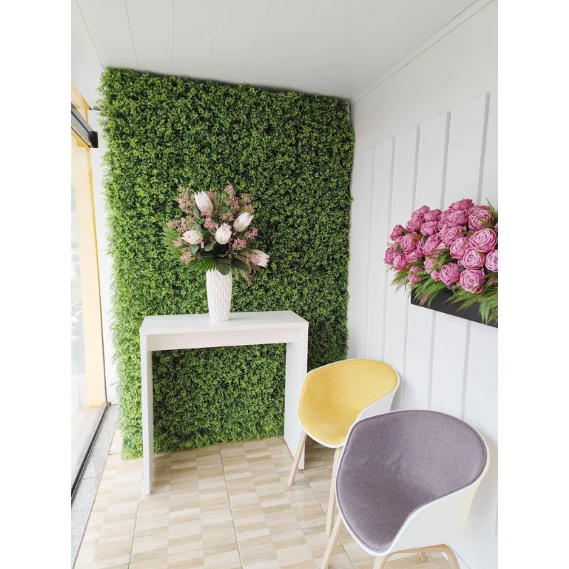 Jardim Vertical Verde Artificial P/parede 1x1m