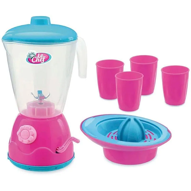 Liquidificador De Brinquedo Com Manivela, Espremedor E Copos