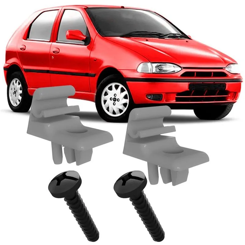 2 Grampos Presilhas Suportes Cinza com Parafuso do Quebra Sol Palio G1 96 97 98 99 2000 Young 2001 2002