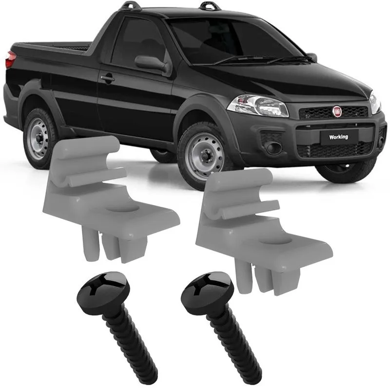 2 Grampos Presilhas Suportes Cinza Com Parafuso do Quebra Sol Strada G4 Working 2010 2011 2012 2013 2014 2015 2016 2017 2018 2019 2020