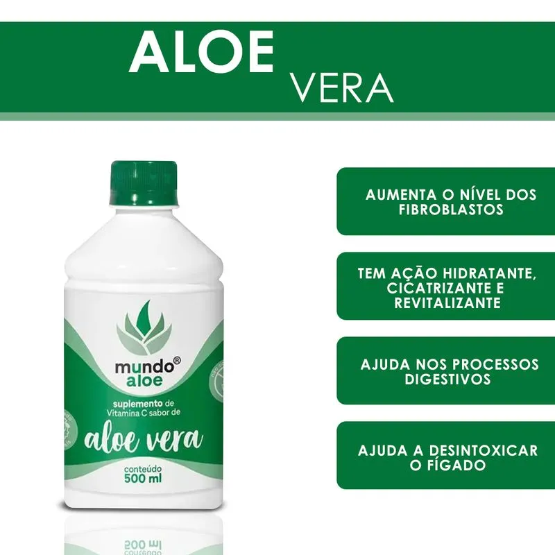 Sumplemento De Vitamina C Sabor De Aloe Vera 500ml - Mundo Aloe Sem Sabor