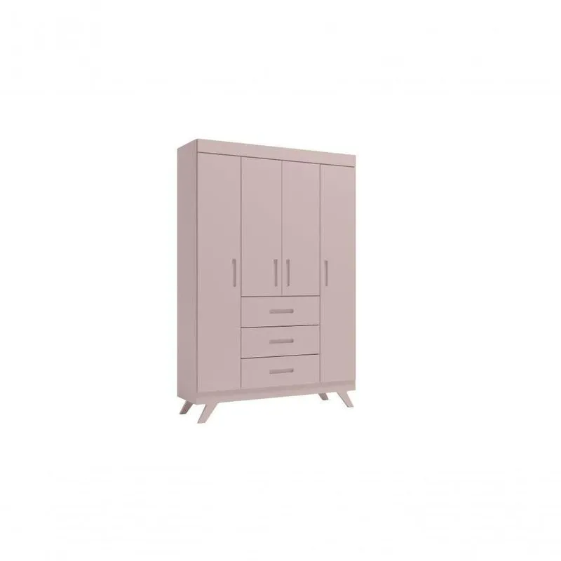 Guarda-roupa Infantil 4 Porta 3 Gavetas Maya Rose Canaã