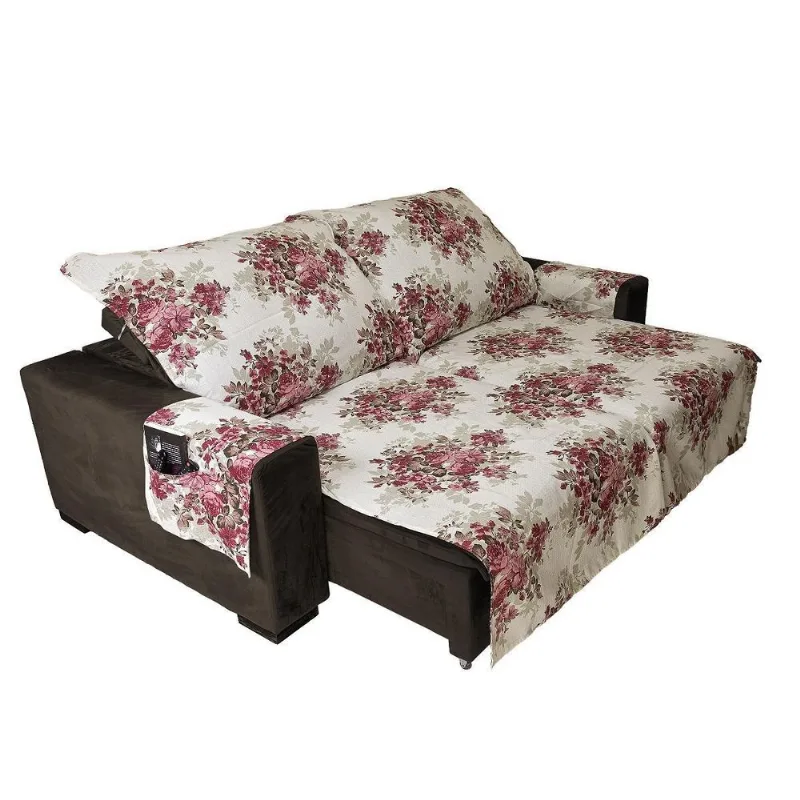 Protetor Para Sofá Retrátil Até 2,50m 2 Lugares Floral