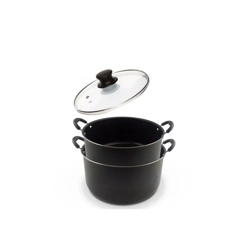 Kit 2 Caçarola Dona Chefa Antiaderente em Alumínio 26cm 30cm Tampa de Vidro Temperado Alça Baquelite