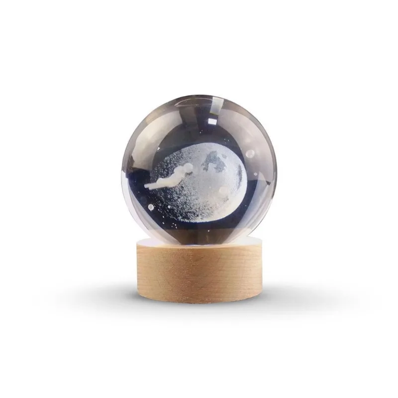 Luminária Abajur Globo Astronauta Led Usb Enfeite Decorativo