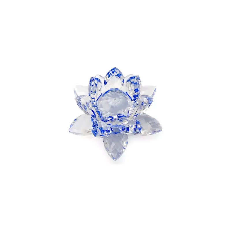 Enfeite Decoração De Cristal Vidro Flor De Lotus Para Sala Quarto Cristaleira Grande 13cm