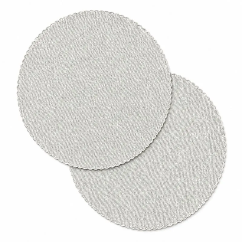 Jogo Americano Com 2 Unidades Redondo 37cm Linha Luxo Tecido Sofisticado branco