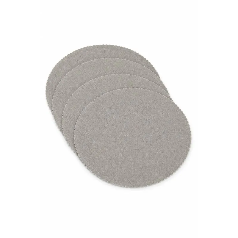 Jogo Americano Com 4 Unidades Redondo 37cm Linha Luxo Tecido Sofisticado cinza