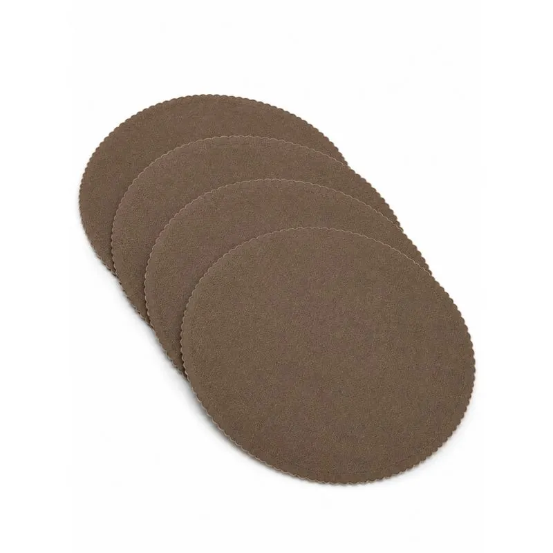 Jogo Americano Com 4 Unidades Redondo 37cm Linha Luxo Tecido Sofisticado marrom